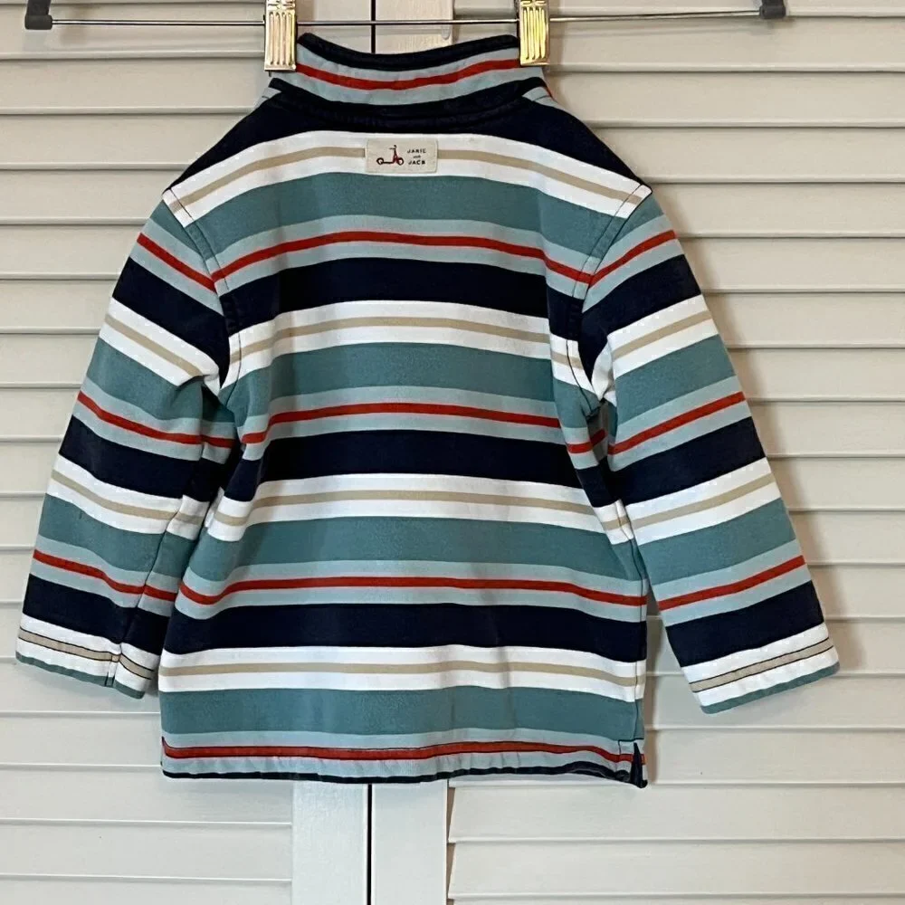 Janie and Jack pullover half-zip striped sweatshirt 2T cotton